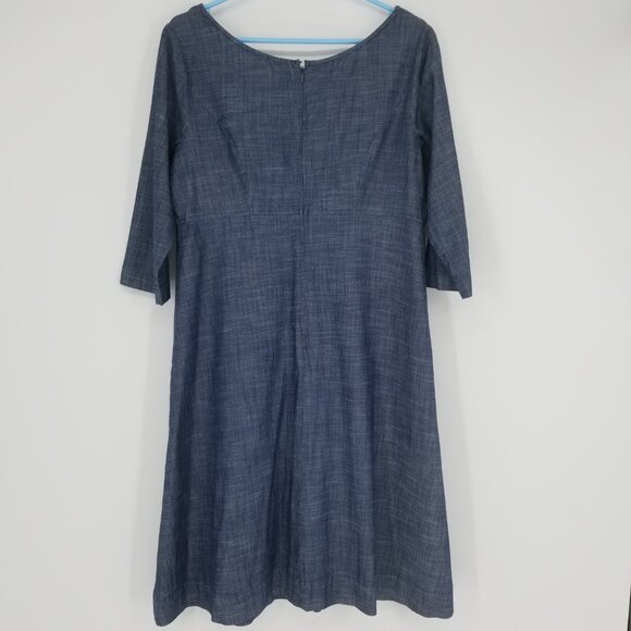 Eshakti Cotton Midi Dress - Lightweight Denim, Retro Styling, Sheath/A-line Fit - Picture 5 of 5